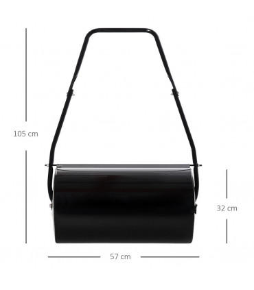 DURHAND Heavy Duty Garden Lawn Roller Push Tow Water Sand Filled 46L Equipment