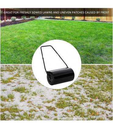 DURHAND Heavy Duty Garden Lawn Roller Push Tow Water Sand Filled 46L Equipment