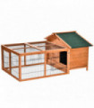 Wooden Rabbit Hutch Detachable Pet House with Openable Run & Roof