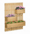 Outsunny Wooden Garden Planters with Trellis Wall-mounted Raised Garden Bed