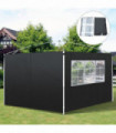 3m Gazebo Exchangeable Side Panels Wall-Black