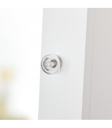 LED Mirrored Jewellery Cabinet, 36Lx30Wx136H cm-White