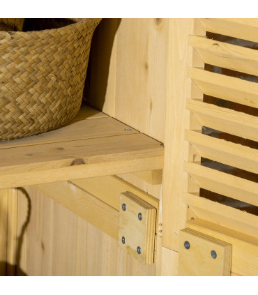 87 x 47 x 160cm Wooden Garden Storage Shed w/ Asphalt Roof, Natural