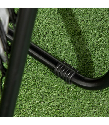 Foldable Garden Recliner Chair Set of 2 w/ Footstool & Headrest, Grey