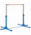 Kids Gymnastics Bar Adjustable Blue Steel Wood Beech 197L x 121W x 92H cm