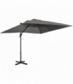 2.7 x 2.7 m Cantilever Parasol Garden Umbrella w/ Cross Base Dark Grey