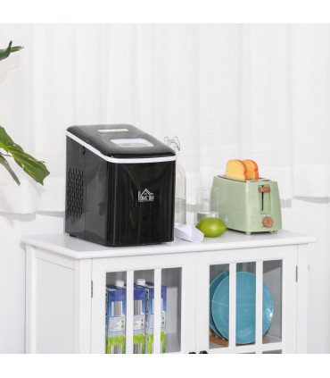 Ice Maker 12kg/24H Production with Scoop Basket for Home Office Black