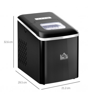 Ice Maker 12kg/24H Production with Scoop Basket for Home Office Black