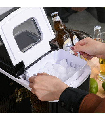 Ice Maker 12kg/24H Production with Scoop Basket for Home Office Black