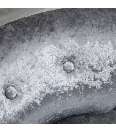 Dressing Table Stool Vanity Seat w/ Rubber Wood Legs Bedroom - Grey