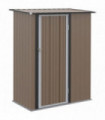 Outdoor Storage Shed Steel Garden Shed with Lockable Door Brown