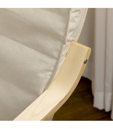 Lounge Chair Recliner Adjustable Footrest Home Cream White