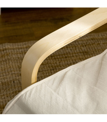 Lounge Chair Recliner Adjustable Footrest Home Cream White