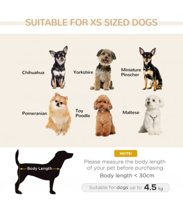 Dog Sofa Cat Couch Bed for XS Dogs w/ Removable Sponge Cushion - Grey