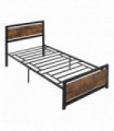 HOMCOM Single Size Metal Bed Frame w/ Headboard & Footboard, 97x195x103cm