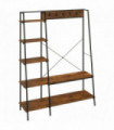 HOMCOM Coat Rack, Coat Stand with Shoe Storage, 5 Hooks for Hallway, Brown