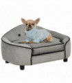 Dog Sofa Bed Pet Chair w/ Sponge Padded Cushion for XS and S Size Dogs - Grey