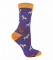 Miss Sparrow - Animal Socks (4-7 / Zebra (Purple))