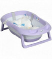 Foldable Baby Bathtub w/ Non-Slip Support Legs, Cushion, Shower Holder - Purple