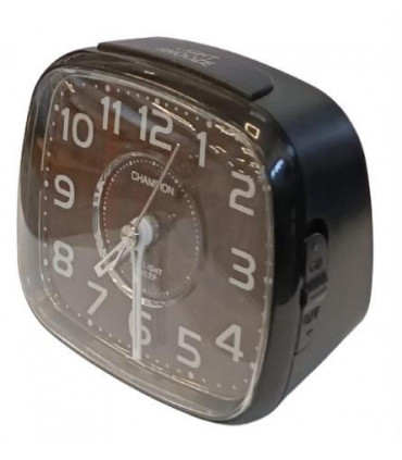 Champion Supalite Light/Snooze with Silent Sweep Alarm Clock Black