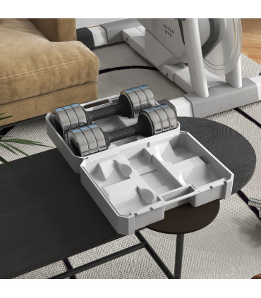 Adjustable Dumbbells Set, Free weights with Storage Box, 10kg x 2