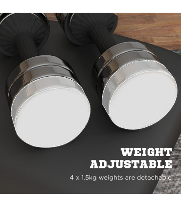 Adjustable Dumbbells Set, Free weights with Storage Box, 10kg x 2