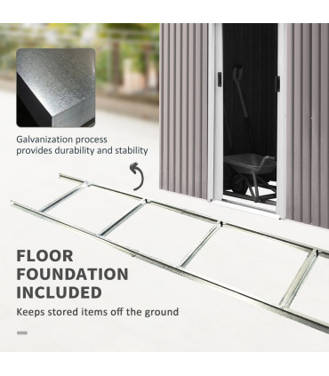 Garden Storage Shed Store Metal Roof Building Tool Box Container Light Grey