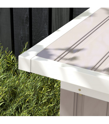 Garden Storage Shed Store Metal Roof Building Tool Box Container Light Grey