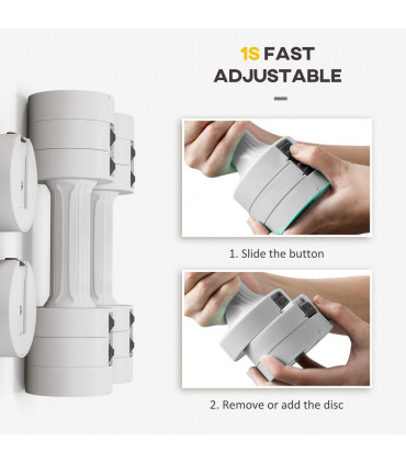 Adjustable Dumbbells Set, Fast Adjust and Compact, 2.5kg x 2