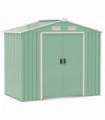 Garden Shed Storage Unit w/ Locking Door Floor Foundation Air Vent Light Green