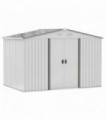 Garden Shed Storage Large Yard Store Sliding Door Metal Roof Tool Box Silver