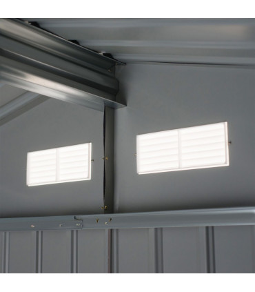 Garden Shed Storage Large Yard Store Sliding Door Metal Roof Tool Box Silver