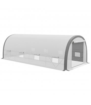 6 x 3(m) Upgraded Polytunnel Greenhouse w/ Mesh Door & Windows, 15 Plant Labels