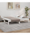 Pull-out Day Bed White 2x(75x190) cm Solid Wood Pine