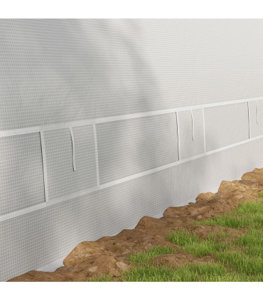 6 x 3(m) Upgraded Polytunnel Greenhouse w/ Mesh Door & Windows, 15 Plant Labels