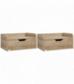 HOMCOM Floating Nightstand Set of 2, Wall Mounted Bedside Table with Drawer