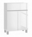 kleankin High Gloss Bathroom Floor Cabinet Storage Cupboard with Drawer
