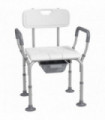 HOMCOM 3-in-1 Shower Chair Adjustable Bedside Commode Raised Toilet Seat White