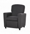 HOMCOM Kids Sofa with Footrest Linen Recliner Armchair Playroom Bedroom Grey