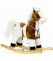 HOMCOM Rocking Horse with Music, Sound, Ride On Horse with Saddle for 3-6 Years