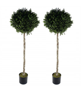 140cm Pair of Buxus Ball Artificial Tree UV Resistant Outdoor Topiary