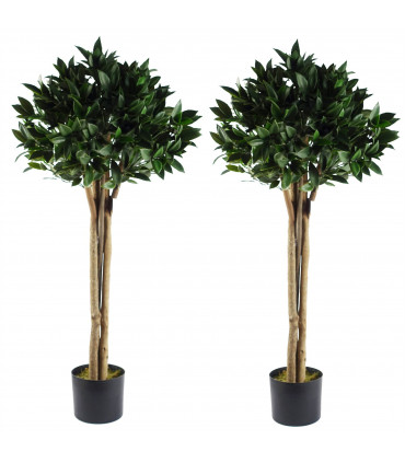 120cm Pair of Bay Tree Laurel UV Resistant Outdoor Topiary