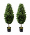120cm Pair of Buxus Ball Cone Artificial Tree UV Resistant Outdoor