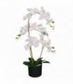65cm Leaf Design UK Realistic Artificial Orchid Flower Display in Pot