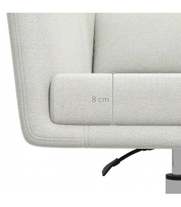 HOMCOM Stylish Retro Linen Swivel Tub Chair Steel Frame Cushion Seat Cream Whit