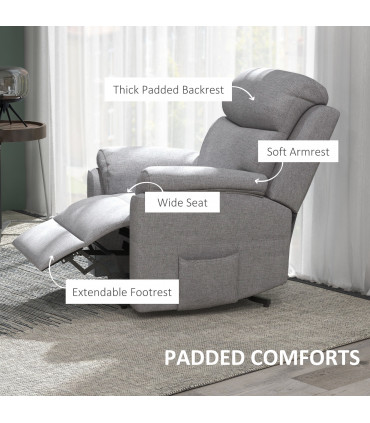 HOMCOM Power Lift Chair Electric Riser Recliner with Remote Control, Grey