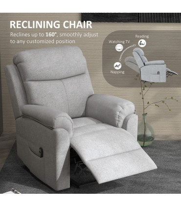HOMCOM Power Lift Chair Electric Riser Recliner with Remote Control, Grey