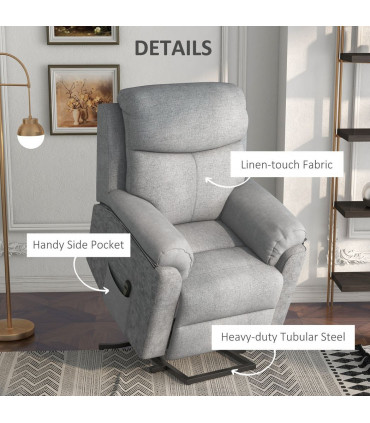 HOMCOM Power Lift Chair Electric Riser Recliner with Remote Control, Grey