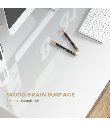 HOMCOM Computer Desk Writing Table Study Workstation Storage High Gloss White