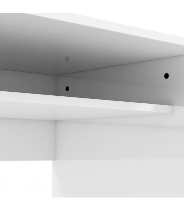 HOMCOM Computer Desk Writing Table Study Workstation Storage High Gloss White